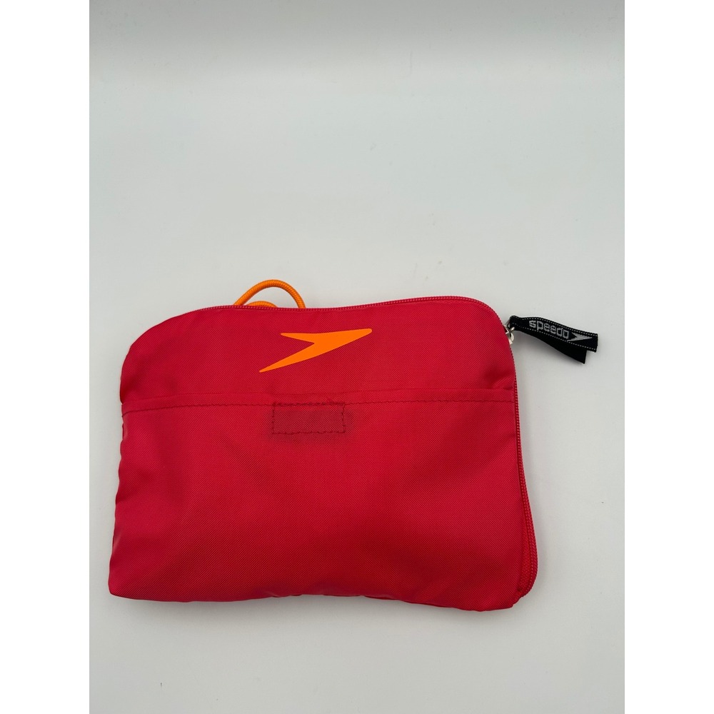 Speedo Red Packable Mesh Swim‎ Bag Drawstring Gear Pouch Zippered Pocket